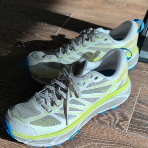 Hoka Women's Gray and Yellow Running Shoes